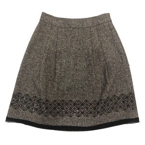 Loft Size 10 wool and silk blend skirt. Sequins gray black festive party holiday